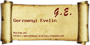 Gerzsenyi Evelin névjegykártya